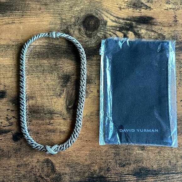 David Yurman Diamond X Chain Necklace w/ White Diamonds - Picture 2 of 16